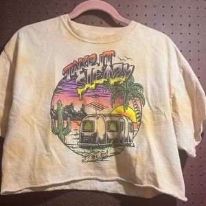 Cropped Rock Heart T shirt